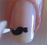 Cute Mustache Nail Art Tutotial