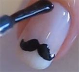 Cute Mustache Nail Art Tutotial