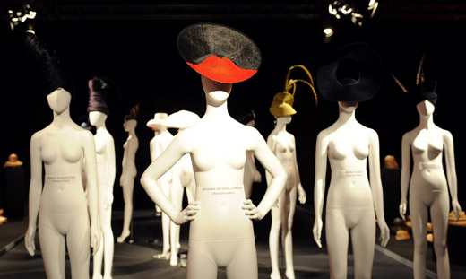 Hats collection by Antica Manifattura Cappelli during the AltaRomaAltaModa fashion week