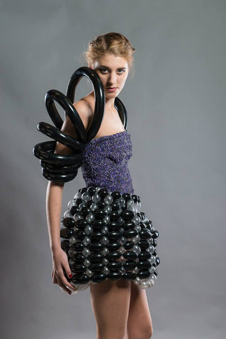 Fashion designer Chloe Henris loves to transform different materials into original clothes 