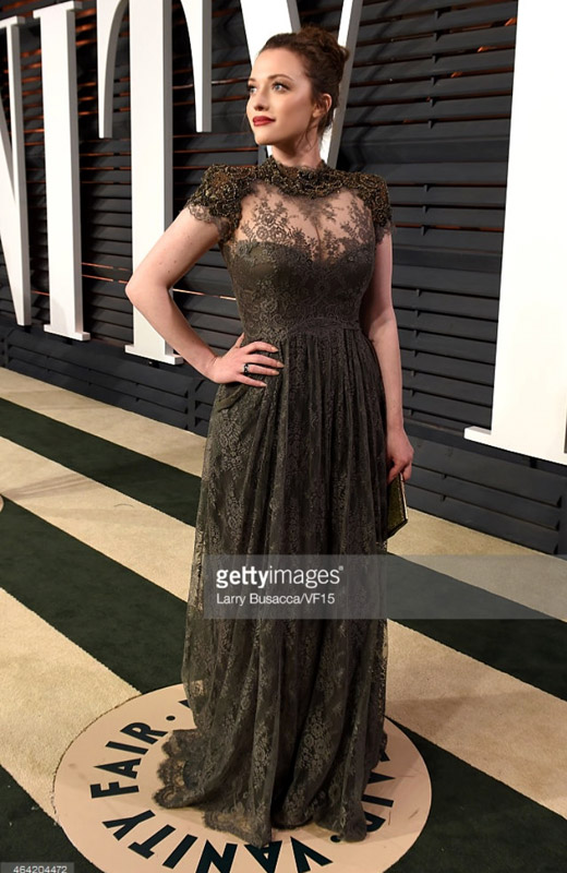 Kat Dennings steps out in Gemy Maalouf to the 2015 Vanity Fair Oscar party