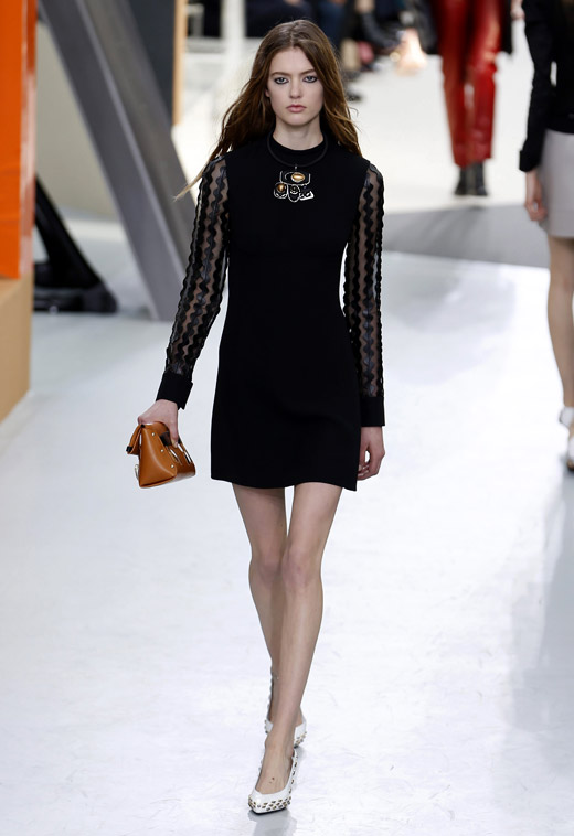 Fur, animal prints and box-like handbags by Louis Vuitton for Fall-Winter 2015/2016