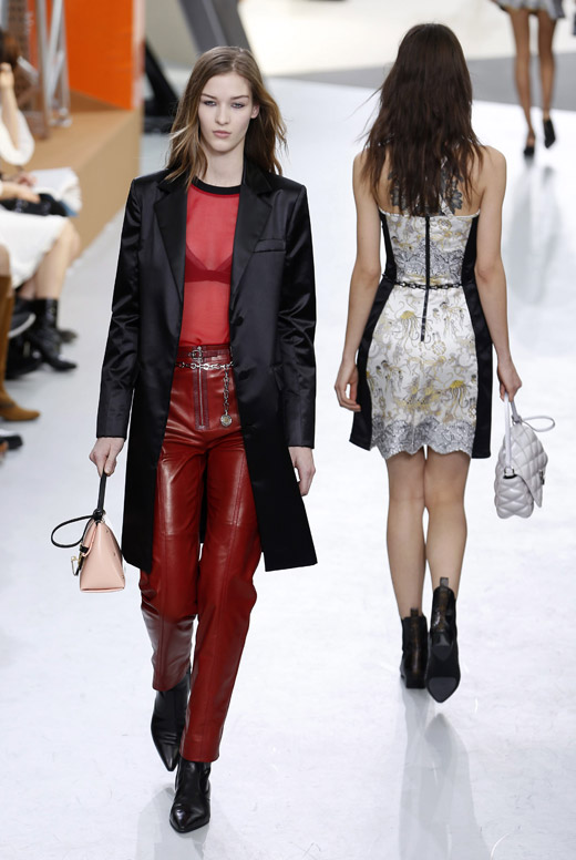 Fur, animal prints and box-like handbags by Louis Vuitton for Fall-Winter 2015/2016