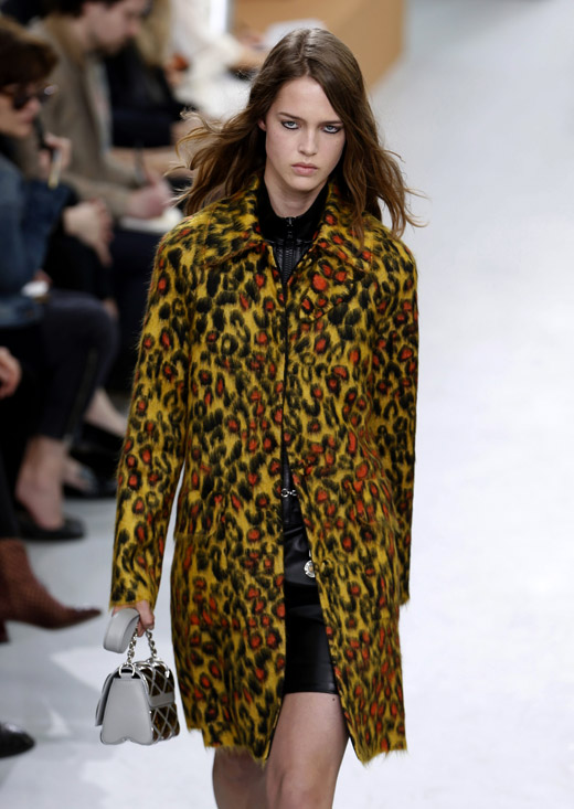 Fur, animal prints and box-like handbags by Louis Vuitton for Fall ...