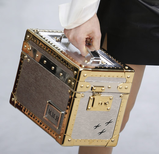 Fur, animal prints and box-like handbags by Louis Vuitton for Fall-Winter 2015/2016