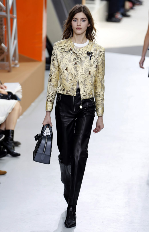 Fur, animal prints and box-like handbags by Louis Vuitton for Fall-Winter 2015/2016