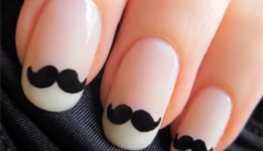 Cute Mustache Nail Art Tutotial