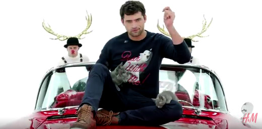 Sean O'Pry alongside Katy Perry in H&M's 2015 Christmas campaign