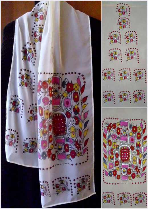 Bulgarian folklore in the fashion: Tanya Ivanova's painted scarves