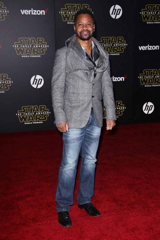 How the stars were dressed during the Star Wars: The Force Awakens premiere