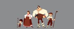 Cartoon series where the characters wear Bulgarian traditional costumes