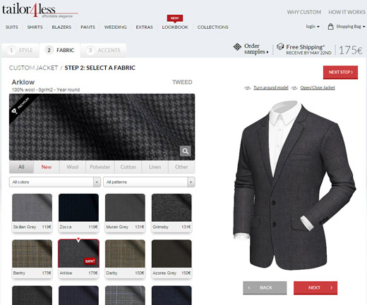 Made-to-measure suits online from Tailor4less