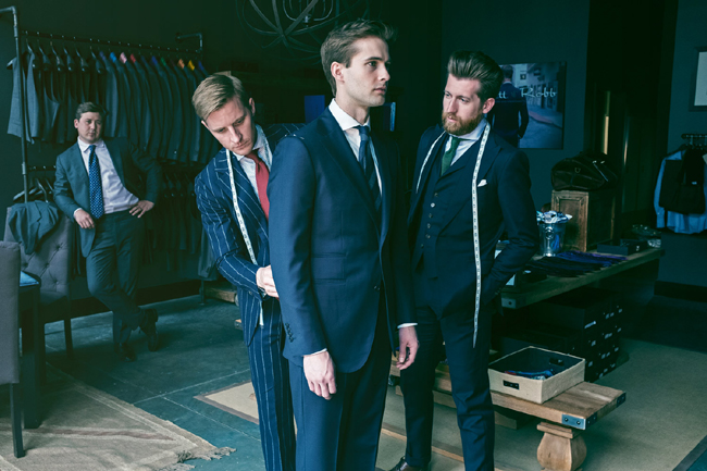 Custom suits and shirts by Beckett and Robb