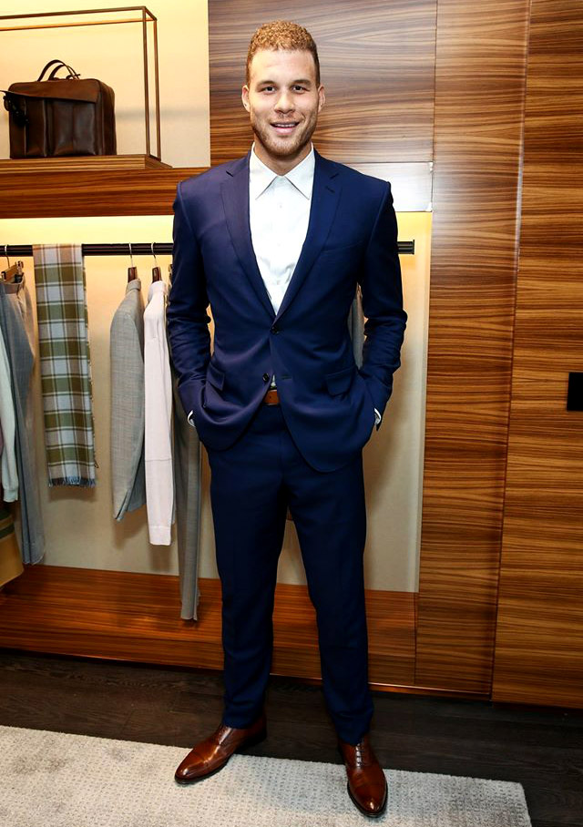 Ermenegildo Zegna and Blake Griffin with a made-to-measure suiting event