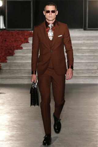 Justin O’Shea presented his first collection for the Brioni brand