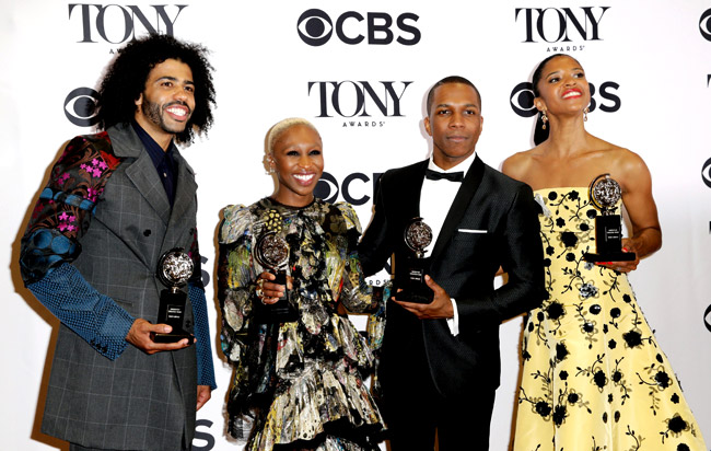 Daveed Diggs with an interesting suit at the 70th Tony Awards