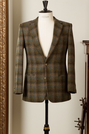 2-Button Tweed Sportsjacket With Welt Pockets And Golden Paisley Lining