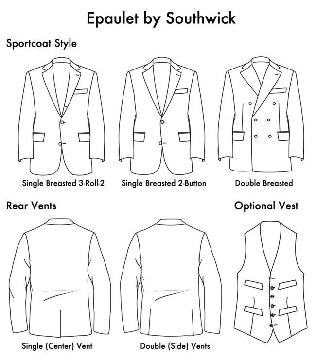 Made-to-order suits and sport coats by Epaulet New York