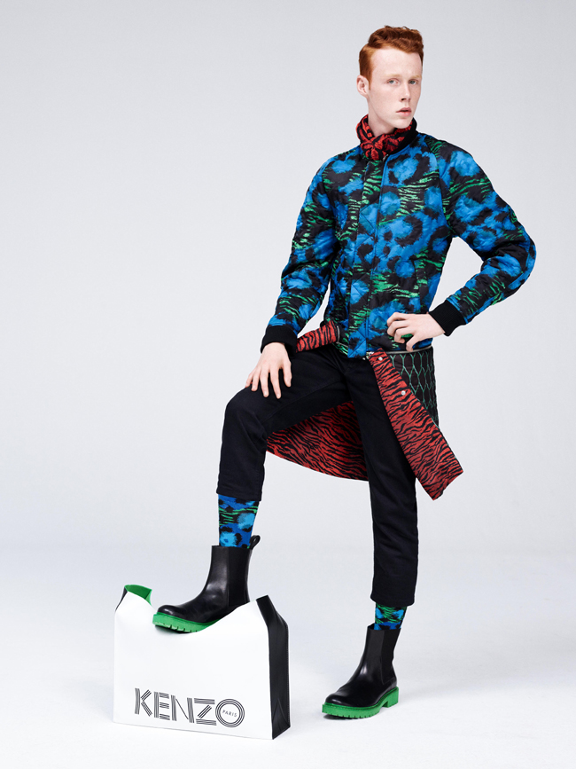 Menswear looks from the collaboration of H&M and KENZO