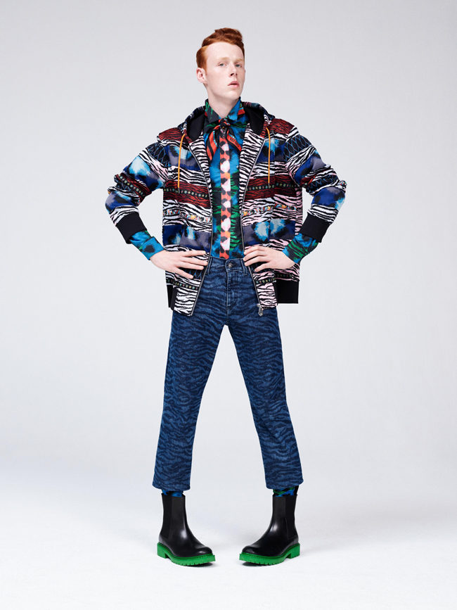 Menswear looks from the collaboration of H&M and KENZO