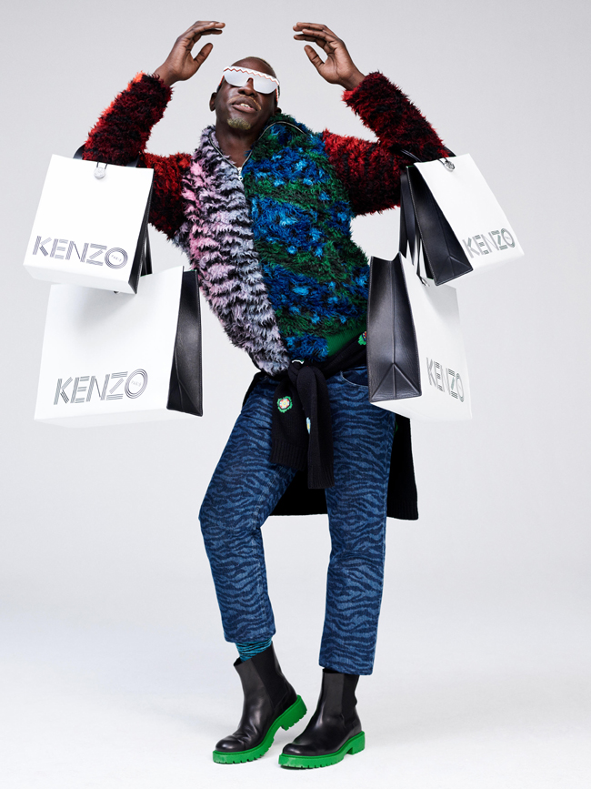 Menswear looks from the collaboration of H&M and KENZO