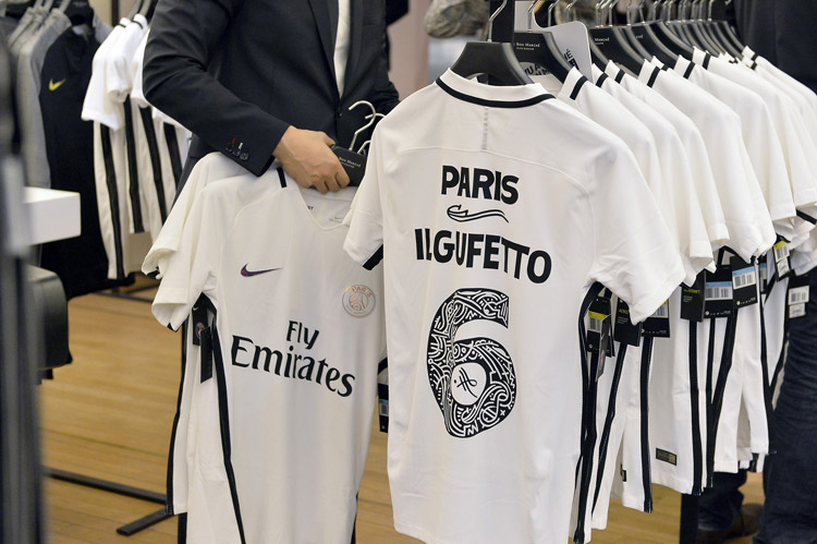 Paris Saint-Germain unveils its 2016/2017 'Third Jersey' at le Bon Marché Rive Gauche