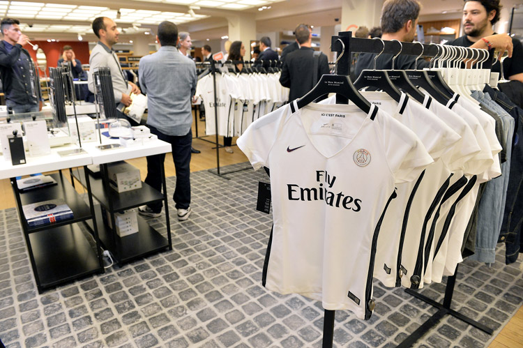 Paris Saint-Germain unveils its 2016/2017 'Third Jersey' at le Bon Marché Rive Gauche