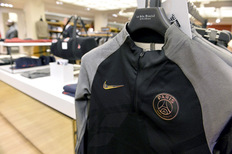 Paris Saint-Germain unveils its 2016/2017 'Third Jersey' at le Bon Marché Rive Gauche