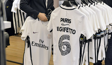Paris Saint-Germain unveils its 2016/2017 'Third Jersey' at le Bon Marché Rive Gauche