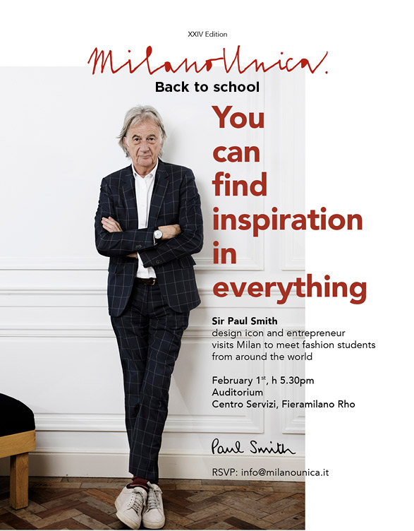 Sir Paul Smith meeting fashion students at Milano Unica