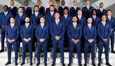 Portuguese football team in tailor made suits by Dielmar for UEFA Euro 2016