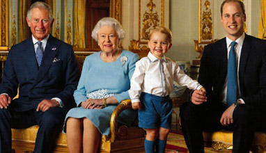 Prince George with first postage stamp royal appearance