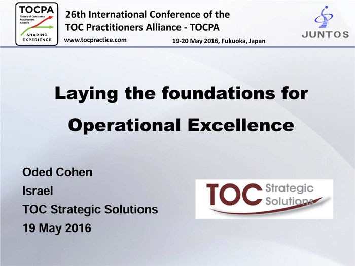 Laying the foundations for Operational Excellence