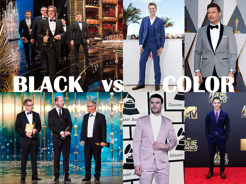 Global survey - Black or Color Suits on the Academy Awards, Music Awards and other formal events