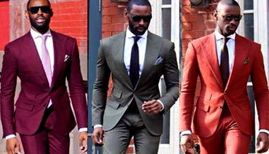One suit design in three different colors