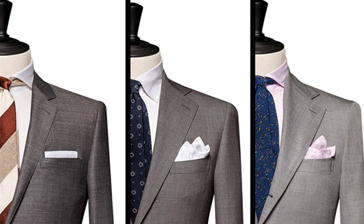 Men's suit jacket collars and lapels