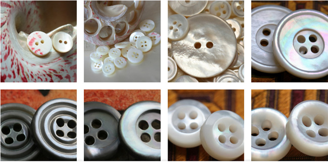 Types of buttons for clothing