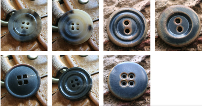 Types of buttons for clothing