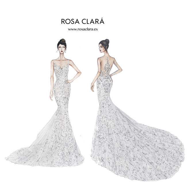 Rosa Clara designs Antonela Roccuzzo's wedding dress