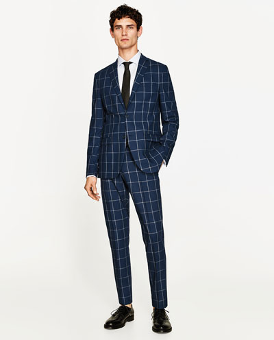 zara plaid suit