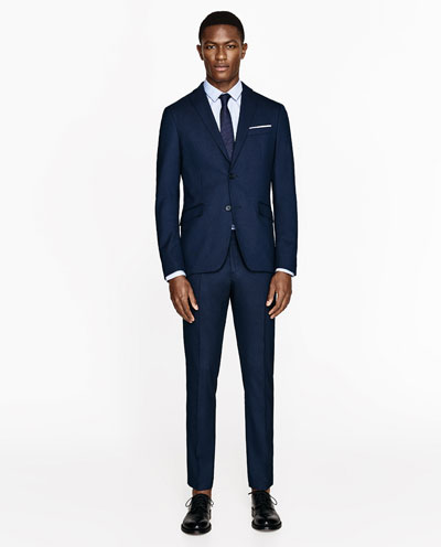 Navy blue hotsell suit zara