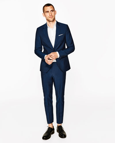 zara mens blue suit