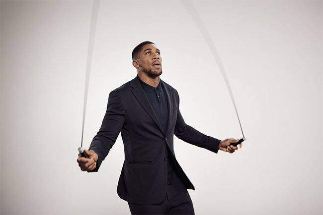 Anthony Joshua is the face of BOSS stretch tailoring