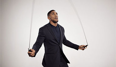 Anthony Joshua is the face of BOSS stretch tailoring