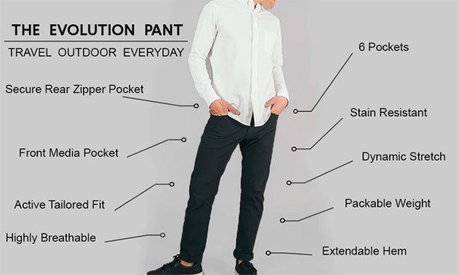 The evolution pant - the ultimate pant for travel, outdoor and every day