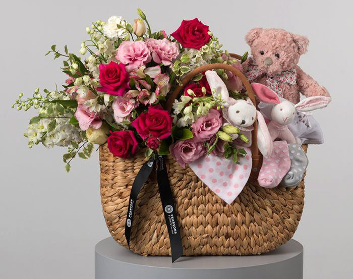 Welcome Baby Gift Box + Fresh Blooms