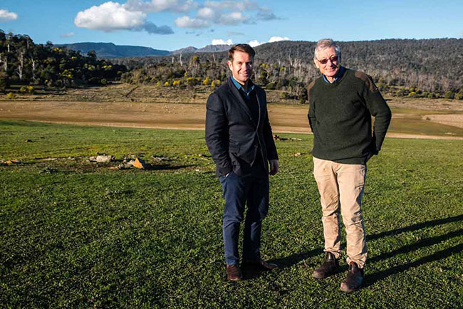 M. J. Bale with a partnership with Tasmanian Merino wool-growing farm - Kingston