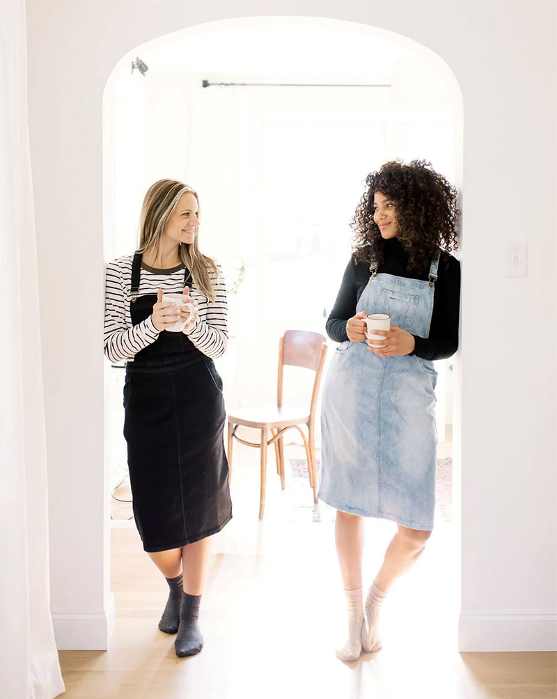 Denim overall skirt