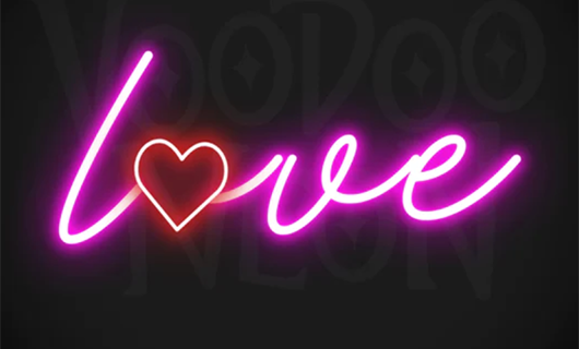 Love Heart Print, Neon Red on White – Bold & Noble