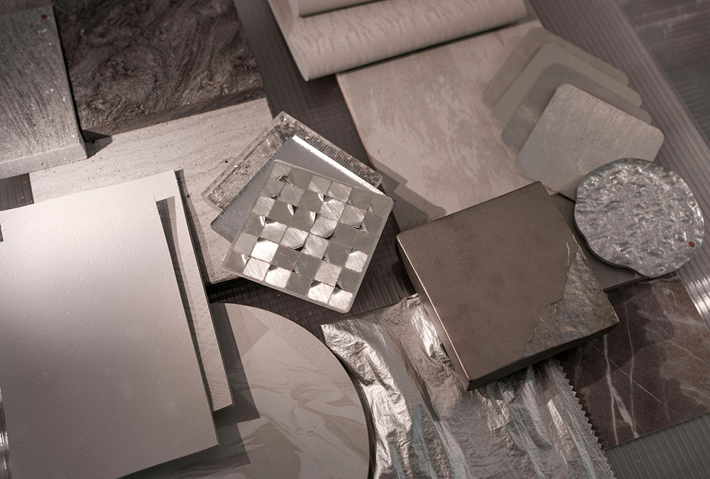 Minimalist plain product boxes arranged on a studio table